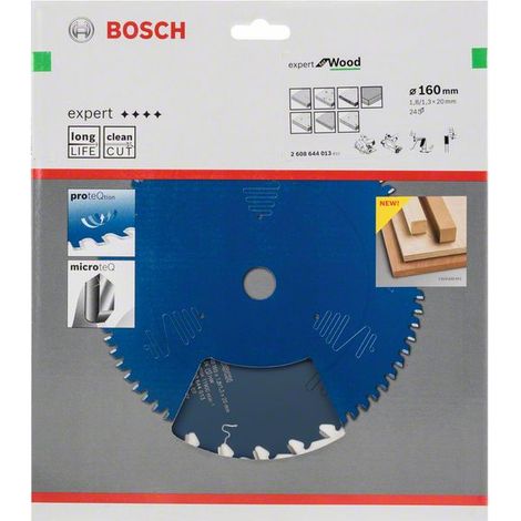 Bosch Kreissägeblatt Expert for Wood 160 x 20 x 1,8 mm, 24