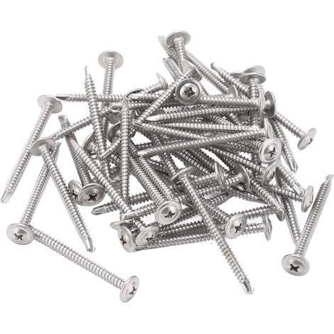 50 rondelles à tête ronde, vis autoperceuses en acier inoxydable 304, M4,2 x 50 mm, pour réparation de meubles (1/5)