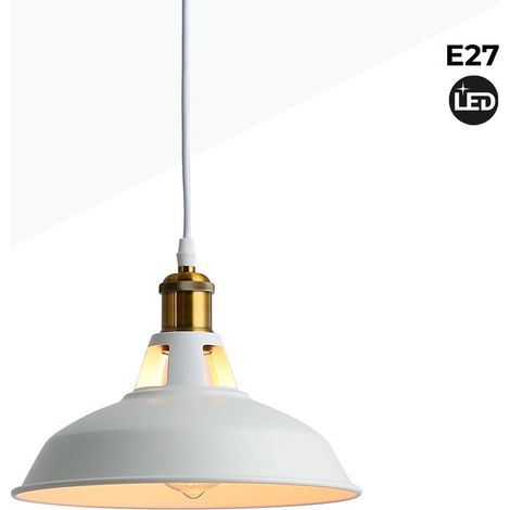 Lámpara Industrial Retro Colgante "MANACOR" Con Cúpula De
