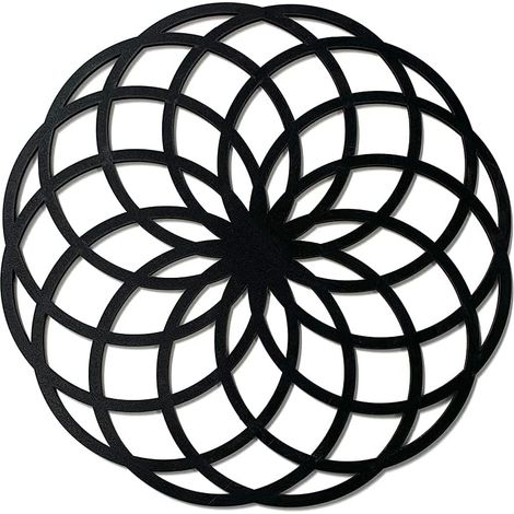 Símbolos sagrados en madera MDF negra: Yin Yang/Toroide/Flor de la Vida/Mano de Fátima (20/30 cm) (1/3)