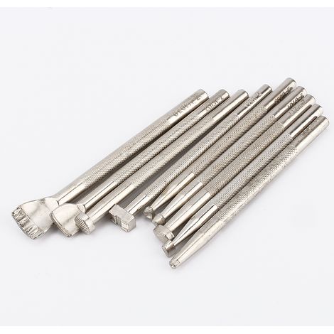 Ensemble de 9 outils pour le travail du cuir et la fabrication de selles, ensemble de tampons pour la sculpture sur cuir (1/5)