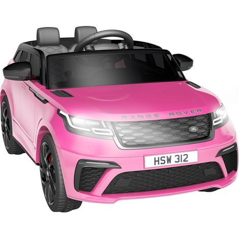 GARVEE 12V Kinder Elektroauto mit Fernbedienung, Lizenzierter Land Rover, Musik über Bluetooth/MP3, Sicherheitsgurt, für Kinder ab 3 Jahren, Rosa (1/5)