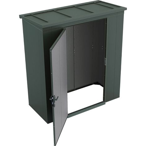 WEKA Gary Metallgerätehaus grün 1,5 m² Gerätehaus aus Metall in Grün, Geräteschrank mit 0,7 mm Wandstärke Gartenhaus