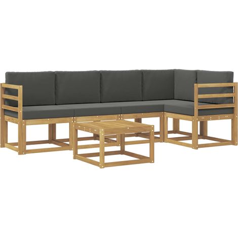 Conjunto de sofás de exterior 6 uds. Blanco y Antracita vidaXL (1/5)