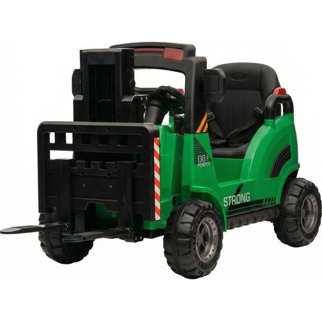Voiture électrique enfant 12V avec fourche élévatrice réglable, palette et toit - 2 moteurs, télécommande parentale, musique, USB/MP3, vitesse réglable - Sécurité intérieure/extensionérieure, dès 3 an (1/5)