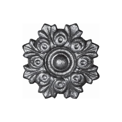 Deco Fer Forge – Rosace en fonte avec détail floral – Diamètre 130mm – Fixation à vis M5 (4,2mm) – Résistante à la corrosion