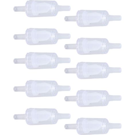 4 mm x 10 Rückschlagventil, PP, Aquarium-Luftpumpe, Einweg-Wasserstopp, Weiß, für Aquarien (1/5)