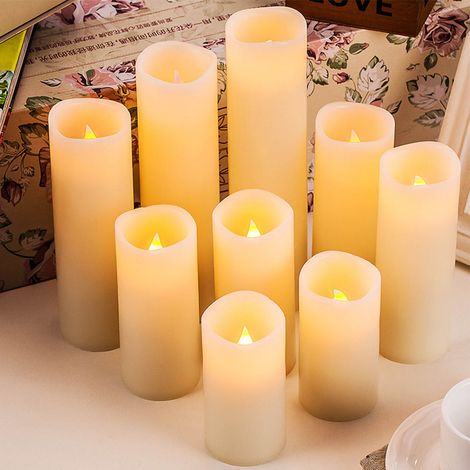 Bougie LED sans flamme, ampoule scintillante, fonctionne à piles, thé avec des flammes réalistes, fausses pour anniversaire/mariage/noël (1/5)