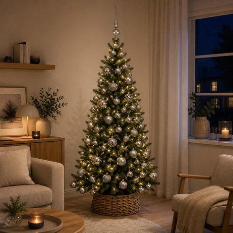 vidaXL Set di Palle di Natale 120 pz Grigio Diam. 6 cm Plastica (1/5)