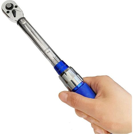 Clé dynamométrique 3/8", 5-60 NM Kit de clés dynamométriques pour vélo et moto, 0,2 NM Micro réglage avec blocage, clé dynamométrique avec tête à cliquet réversible à 72 (1/5)