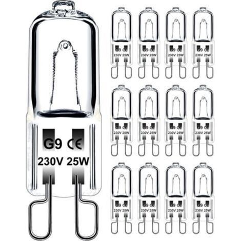 G9 25W 230V Dimmbare Warmweiß-Glühbirne, G9-Halogenlampe, 300°C-Toleranz, G9-Ofenlampe für Mikrowellen, Herde und Deckenleuchten, 12er-Packung (1/5)