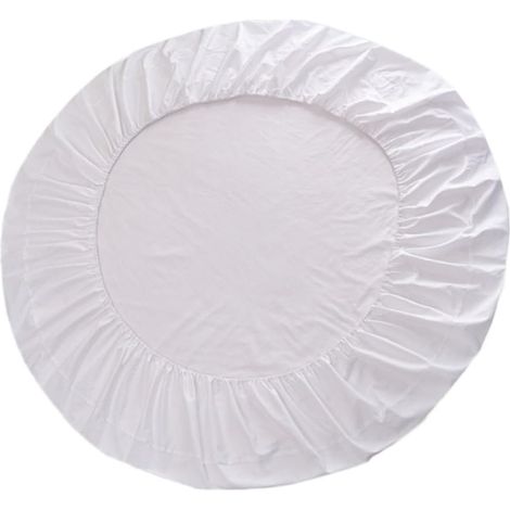 Drap housse rond 200 cm en coton Élastique tout autour Résistant aux taches Lavable en machine à froid (1/3)