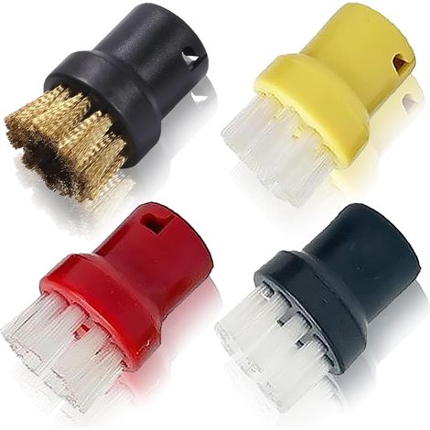 Compatible SC1/SC2/SC4/SC5 Accessoires Nettoyeur Vapeur Kärcher 4 Pièces Kit d'Embouts Résistants à la Chaleur avec Buse Sol, Brosse Ronde et Embouchure (1/5)