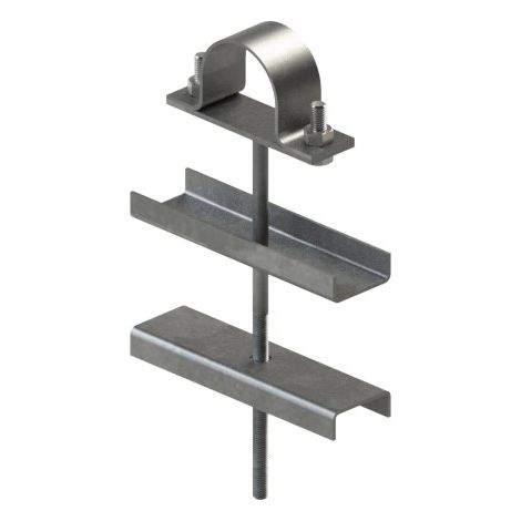 Soporte de tubo simple con fi descentrado 75 L200 M10