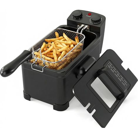 COSTWAY 3 Liter Electric Deep Fryer 2000W Oil Fryer w/Detachable Frying Basket
