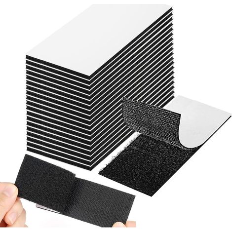 Scratch Autocollant Double Face,Bande Agrippantes AdhéSives, Extra Stark Adhésif (Noir, 50mm100mm-20pcs) (1/5)