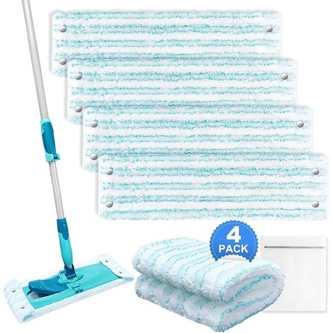 Lot de 4 serpillères Leifheit Combi/Clean Twist M Micro Duo - 42 cm - En microfibre - Pour tous les sols - Forte absorption d'eau et élimination des taches - Convient pour le nettoyage (1/5)