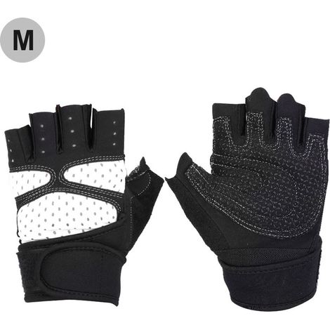 Gants De Musculation Gris Clair Avec Support Poignet - Tissu Respirant Et Anti-Dérapant - Pour Fitness Et Entraînement - Taille M (1/5)