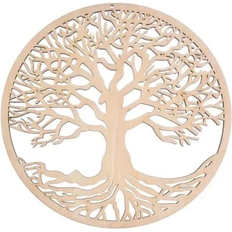 Décoration Murale - Arbre De Vie - Bois Massif - Asymétrique - Contemporain (1/4)
