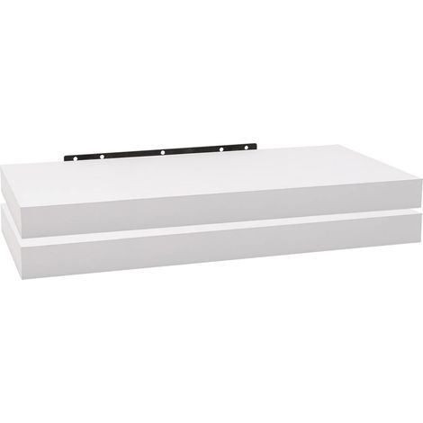 WOLTU 2x Floating Shelf Storage Display Unit Wall Mounted bookcases Unit White 50 cm