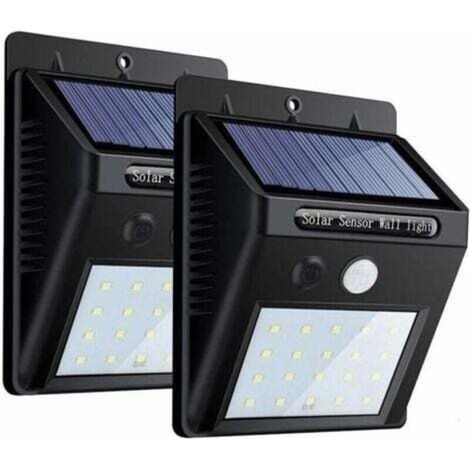 Lámpara solar para exteriores, 50 luces solares LED IP65, reflector LED impermeable para exteriores con sensor de movimiento, iluminación de pared de seguridad inalámbrica para jardín - Iluminación de