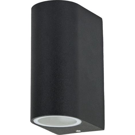 Wand Außenleuchte Terrasse Aluminium Up Down Wandleuchte Aussen schwarz  Aussenleuchten Haustür, Farbwechsel dimmbar mit Fernbedienung, 2x RGB LED 4W 220lm 3000K, BxH 6,5x14,5 cm (1/5)