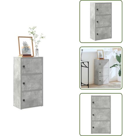 Bücherregal Betongrau 40x24x77 cm Holzwerkstoff - Bücherregal - Bücherregale - Bücherschrank - Lagerschrank (1/5)