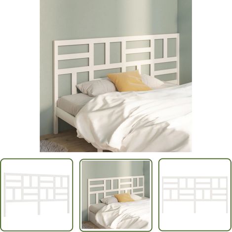 SKM Tête de lit Blanc 206x4x104 cm Bois massif de pin (1/5)
