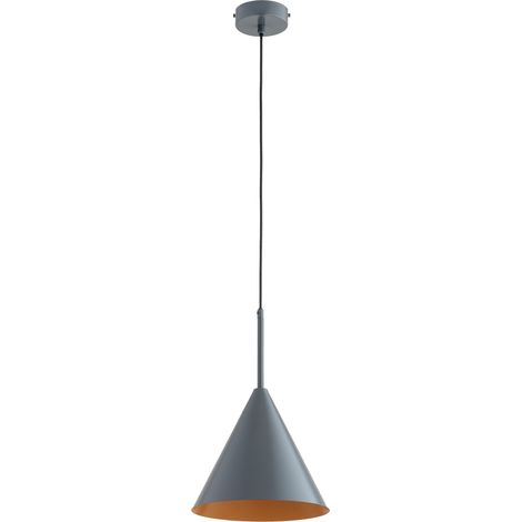 Suspension japandi conique gris foncé en métal 1 lumière E27 15 W FABO Alfa (1/2)