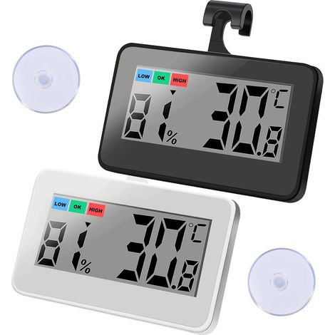 2 Pcs Thermomètres Hygrometre Magnétique - Thermomètre Ambiance Hygrometre Intérieur Aimanté Thermometre Digital pour Taux Humidité Maison Chambre Salon