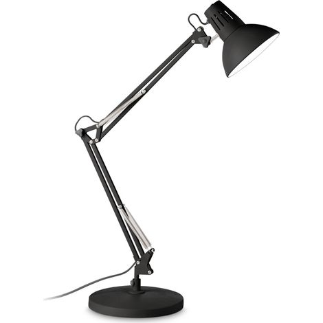 Lampada Da Scrivania-Ufficio Moderna Wally Metallo Nero 1 Luce E27 (1/2)