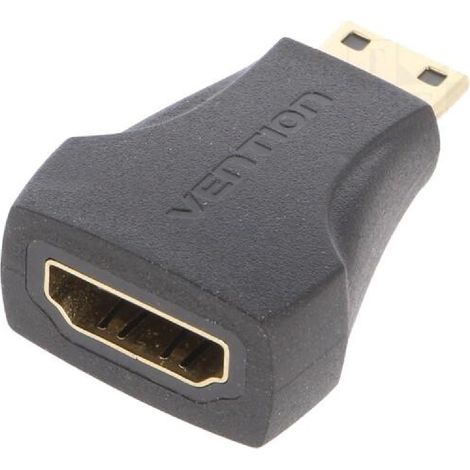 Adaptateur HDMI femelle mini HDMI prise male - Noir