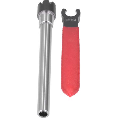 Mandrin porte-pince ER11 en 40Cr acier carbone, rallonge fraisage CNC 100mm, serrage 1-7mm, livré avec clé, Ø16mm tête, Ø10mm queue, dureté 45-46HRC (1/5)