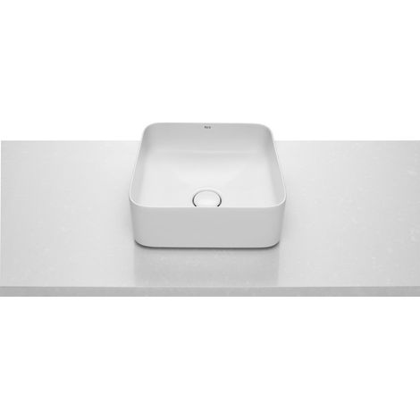 Lavabo de sobre encimera de FINECERAMIC® SQUARE INSPIRA - ROCA Color: Blanco (1/4)