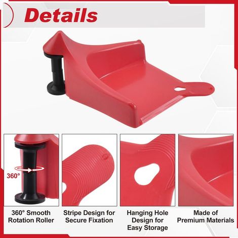 4 pièces Guide-tuyau pour voiture, guide-tuyau pour pneus, rouleau pour tuyaux de pneus pour le lavage de voiture, outil de lavage en plastique pour éviter les accrocs (rouge) (1/3)