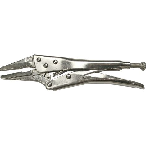 SW-Stahl 41521SB Langbeck-Gripzange 225 mm I extra schlankes Maul I Gripzange mit geraden Backen I Langbeck-Feststellzange matt verchromt I in Blister Verpackung