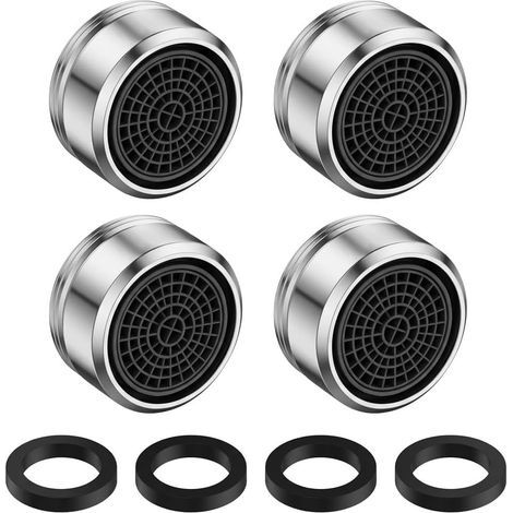 Set di 4 aeratori per rubinetto M24, aeratori per rubinetto a risparmio idrico con guarnizioni, risparmiatore d'acqua per rubinetti M24 con filtro anticalcare per cucina e bagno (1/5)