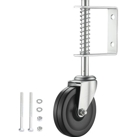 Wiltec gefederte Torlaufrolle, Schiebetorrolle bis 68 kg, Laufrolle mit 100 mm PVC-Rad, Lenkrolle für Schiebetor und Gartentor, hochwertige Torrolle