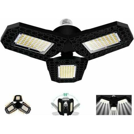40W LED Garage Light, E27 Deformable Ceiling Light with 3 Adjustable Panels, Super Bright 3000lm Cool White, for Garage, Workshop, Warehouse, Basement, Hallway, Gym (1/4)