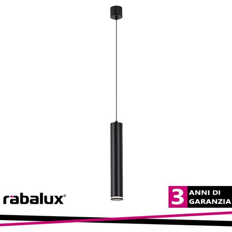 Lampada a sospensione SENOBIA GU10 1X max.5W alluminio nero, acrilico bianco H: 150cm Ø5,5cm dimmerabile (1/3)