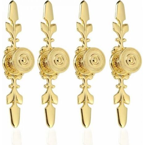 Set of 4 vintage style zinc alloy drawer handles (gold), suitable for drawers, cabinets and wardrobes. (1/5)