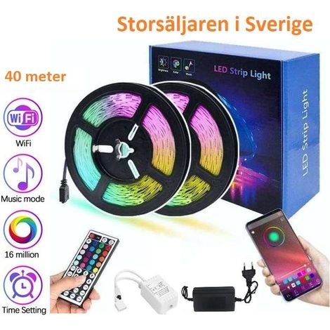 Bande LED, 40 m, RGB, Bluetooth, application, flexible, pour la décoration de meubles, téléviseurs, étagères et environnements intérieurs.-AquaForge (1/5)