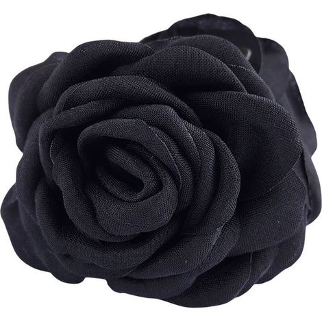 Pince à Cheveux en Tissu Forme Rose, Accessoire de Mode pour Queue de Cheval, Ornement Capillaire Polyvalent pour Femmes (1/4)