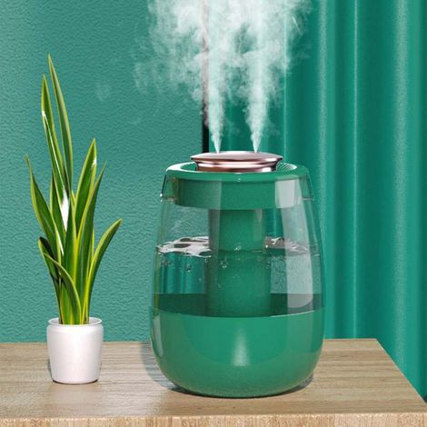Humidificador USB con indicador de nivel de humedad, niebla fría silenciosa, capacidad de 2 litros, 20 horas de duración de la batería, luz nocturna, fácil limpieza, cable incluido. (1/5)
