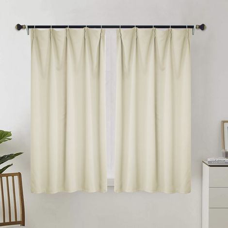 Rideau occultant pour salon, rideau isolant thermique, rideau à œillets, adapté aux portes-fenêtres (2 pièces, 100 x 110 cm).