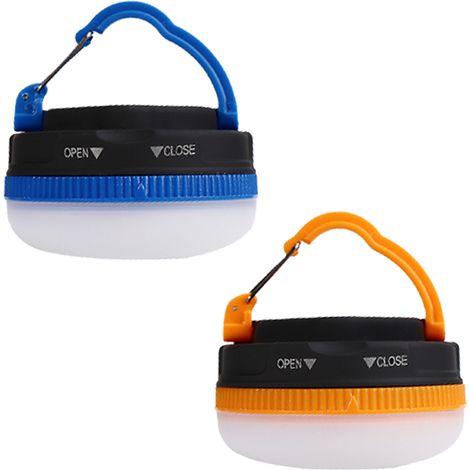 Lampe de tente multifonctionnelle, idéale pour la randonnée, les voyages en voiture, les séjours à domicile et les voyages scolaires. Fonctionne sur piles et est disponible en jaune et en bleu (1/5)