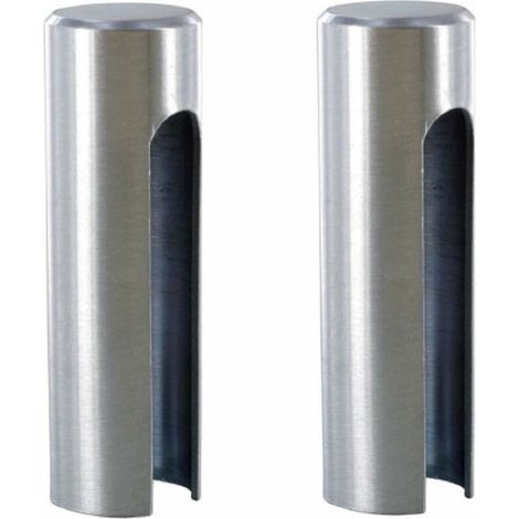 – Lot de 2 couvre-gonds en plastique chrome poli – Ø16mm, hauteur 43mm – Protection charnières pour fenêtres et portes (1/2)