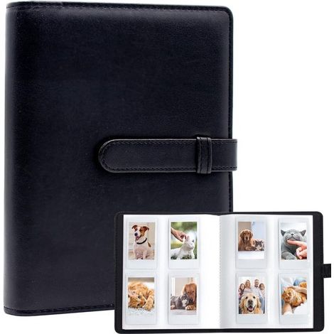 Mini album photo noir – 256 pochettes latérales – Pour photos instantanées 3 pouces – Souvenirs voyage, mariage, bébé, anniversaire (1/5)