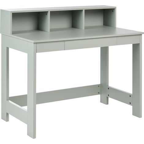 Escritorio minimalista para oficina en casa con cajón de aglomerado 111 x 60 cm verde claro Alvar