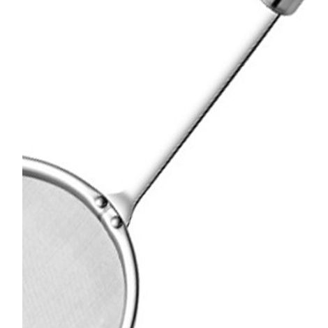 Écumoire à graisse en acier inoxydable à mailles fines et long manche, idéale pour les plats chauds et les casseroles. (1/5)